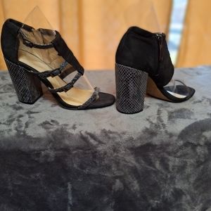 Calvin Klein snake print heeled sandal